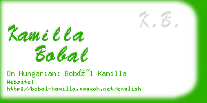 kamilla bobal business card